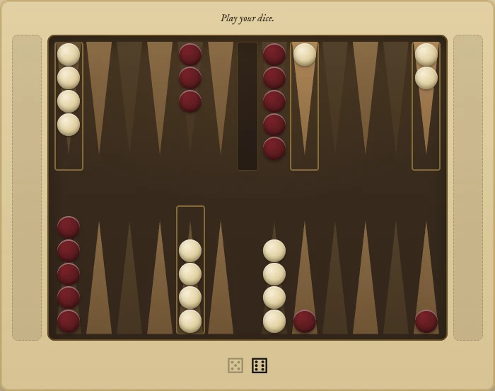 Backgammon in play
