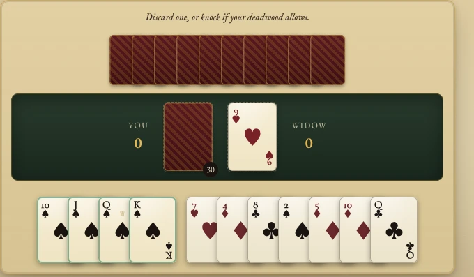 Gin Rummy in play