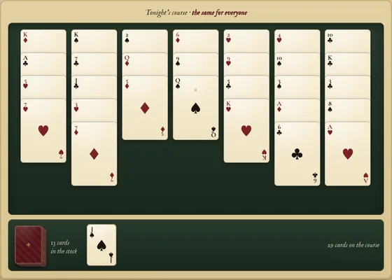 Golf Solitaire in play