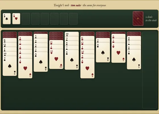 Spider Solitaire in play