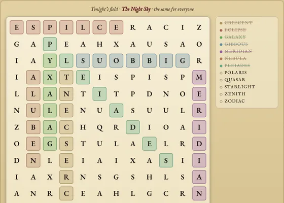 Word Search in play