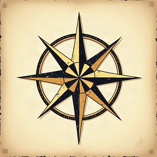 Almanac for Dragonwilds app icon: a brass and navy compass rose over cream parchment.